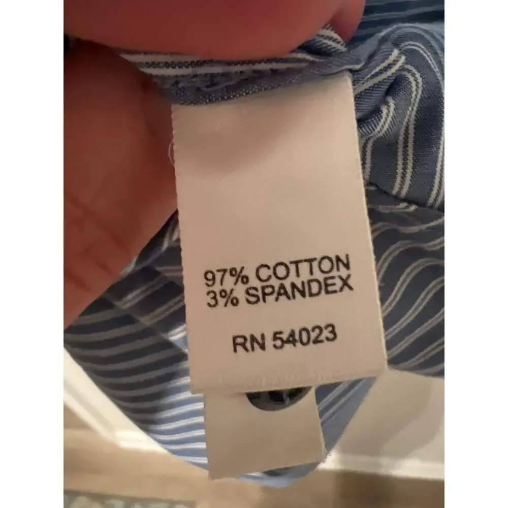 Banana Republic, Blue Stripe, Buttondown, Size L, NB25